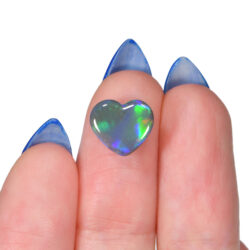Orange Yellow Green Heart Shape Black Opal 2.35 ct-hand shot