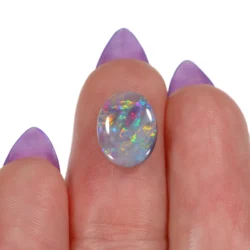 Dark Opal - 1.44 ct Rainbow Fire Australian Ringstone - hand shot1