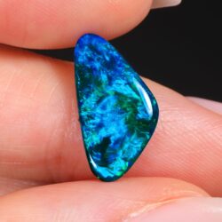 2.53ct Solid Black Opal Neo Bright Teal Blue Green Fire-hand shot