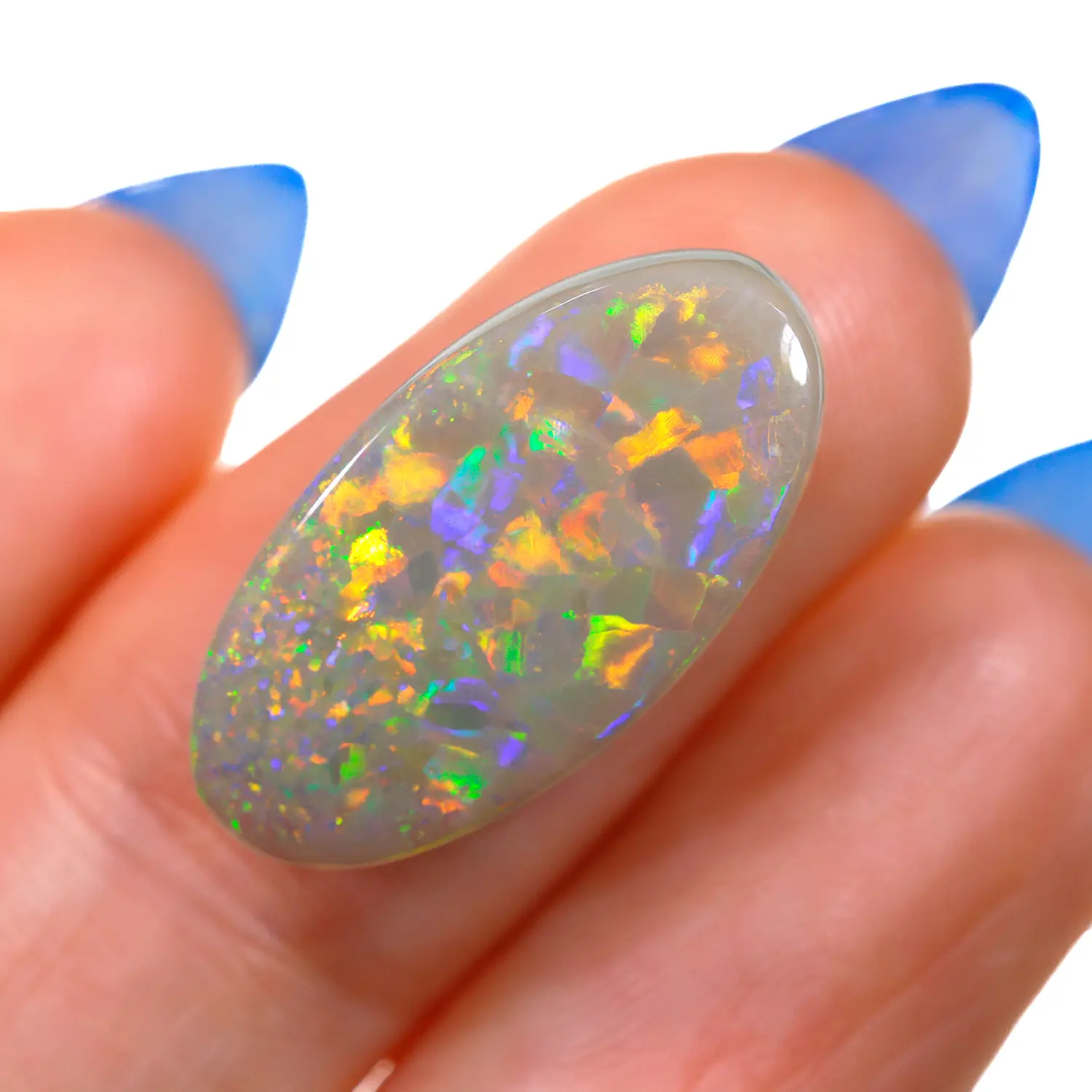 8.67ct Natural Dark Opal Oval Flagstone Pattern