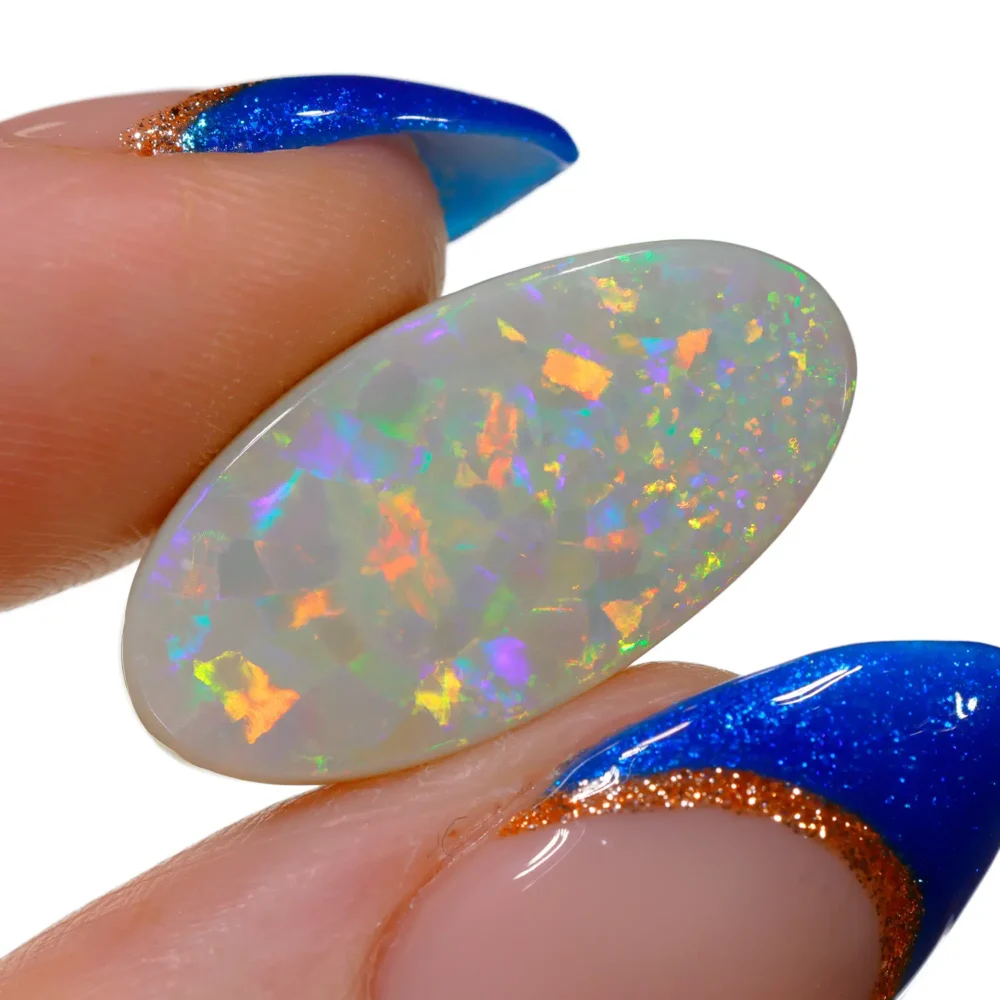 8.67ct Natural Dark Opal Oval Flagstone Pattern