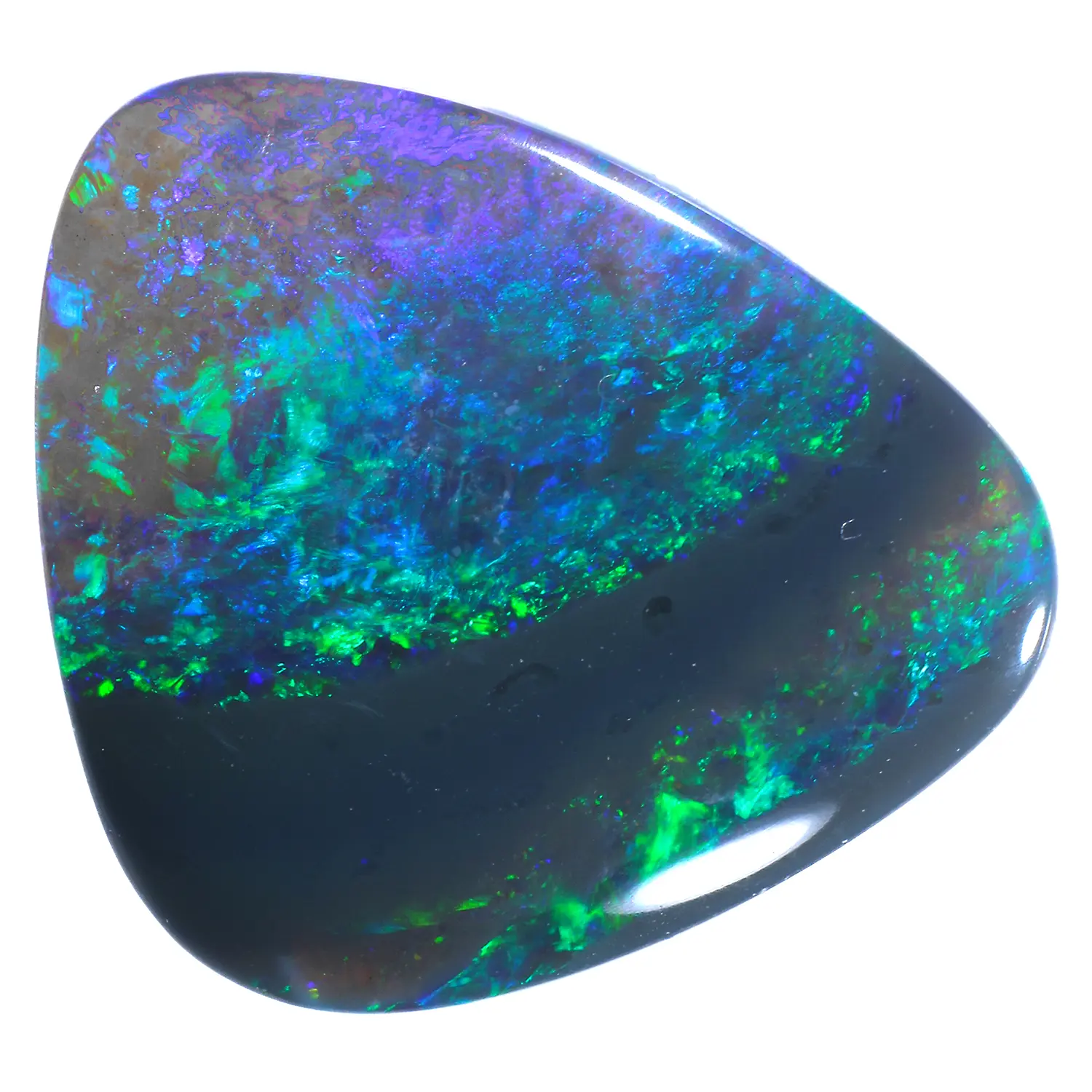 2.8ct Natural Black Opal Freeform with Green & Blue Fire Play-of-Color for custom jewelry or collectors.