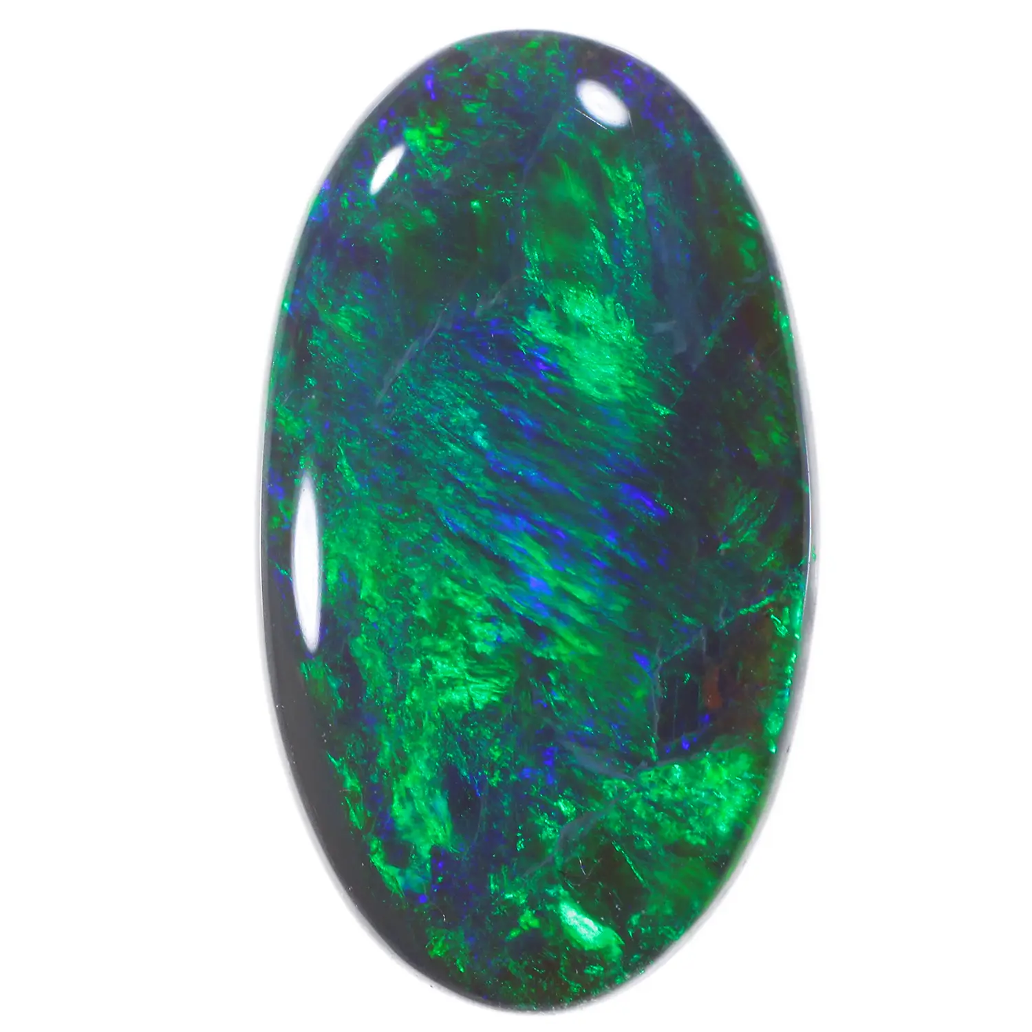 3.41ct Natural Black Opal Oval Cut Green & Blue