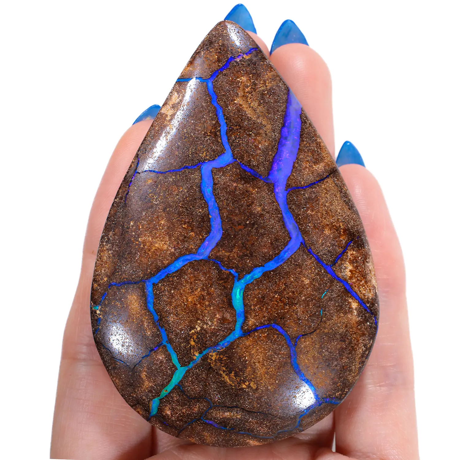434.5ct Massive Teardrop Boulder Opal Vein Specimen-hand shot2