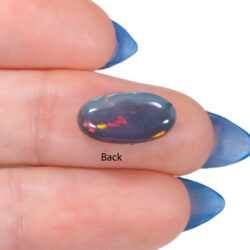 4.56ct Top-Grade Natural Black Opal Oval Cut with Intense Multicolor Play-of-Color from Lightning Ridge, Australia. back