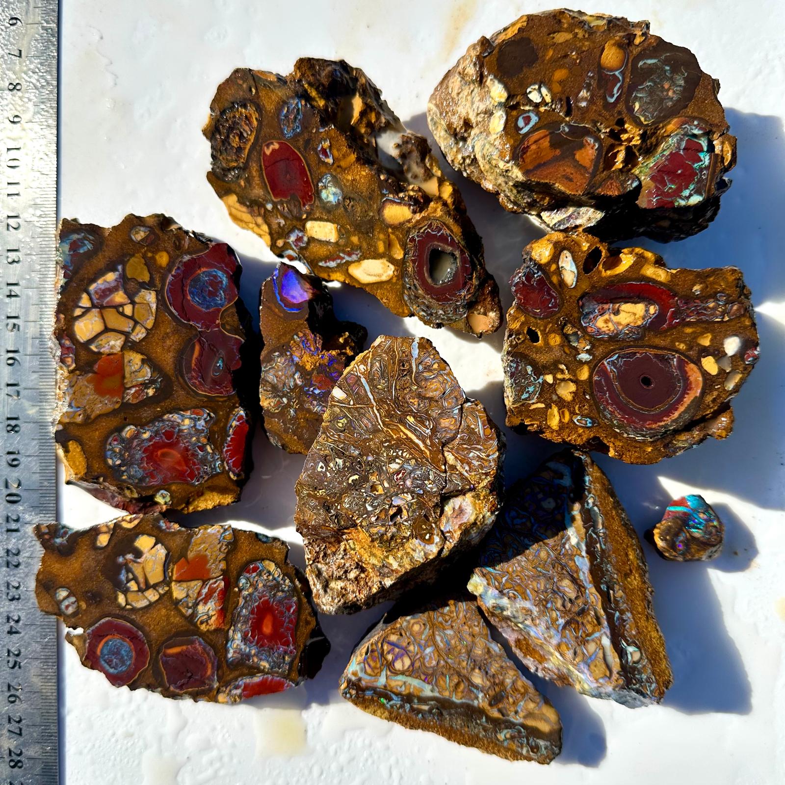 1.1kg Koroit Conglomerate Boulder Opal Rough Parcel