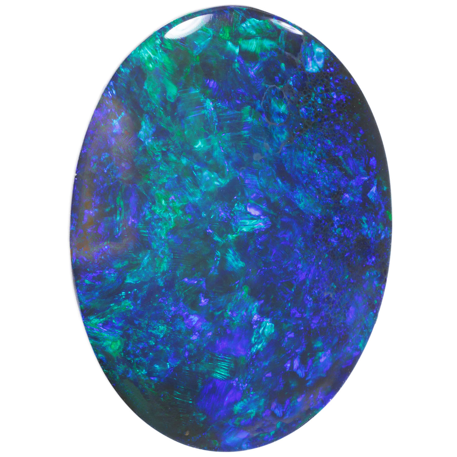 10.68ct Natural Black Opal - Oval Green Blue Fire