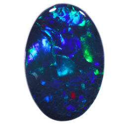 3.54ct Natural Black Opal - Oval Blue Green Red Fire - Copy
