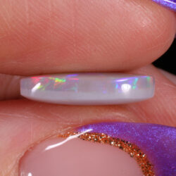 3.64ct Natural Dark Opal -Teardrop Rainbow Fire - side shot