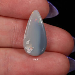4.05ct Natural Dark Opal -Teardrop Rainbow Fire - back shot