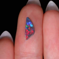 1.02ct Natural Black Opal Red Blue Green Fire Freeform-hand shot1