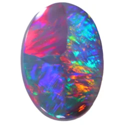 1.6ct Natural Black Opal Oval Neon Rainbow Fire - Copy