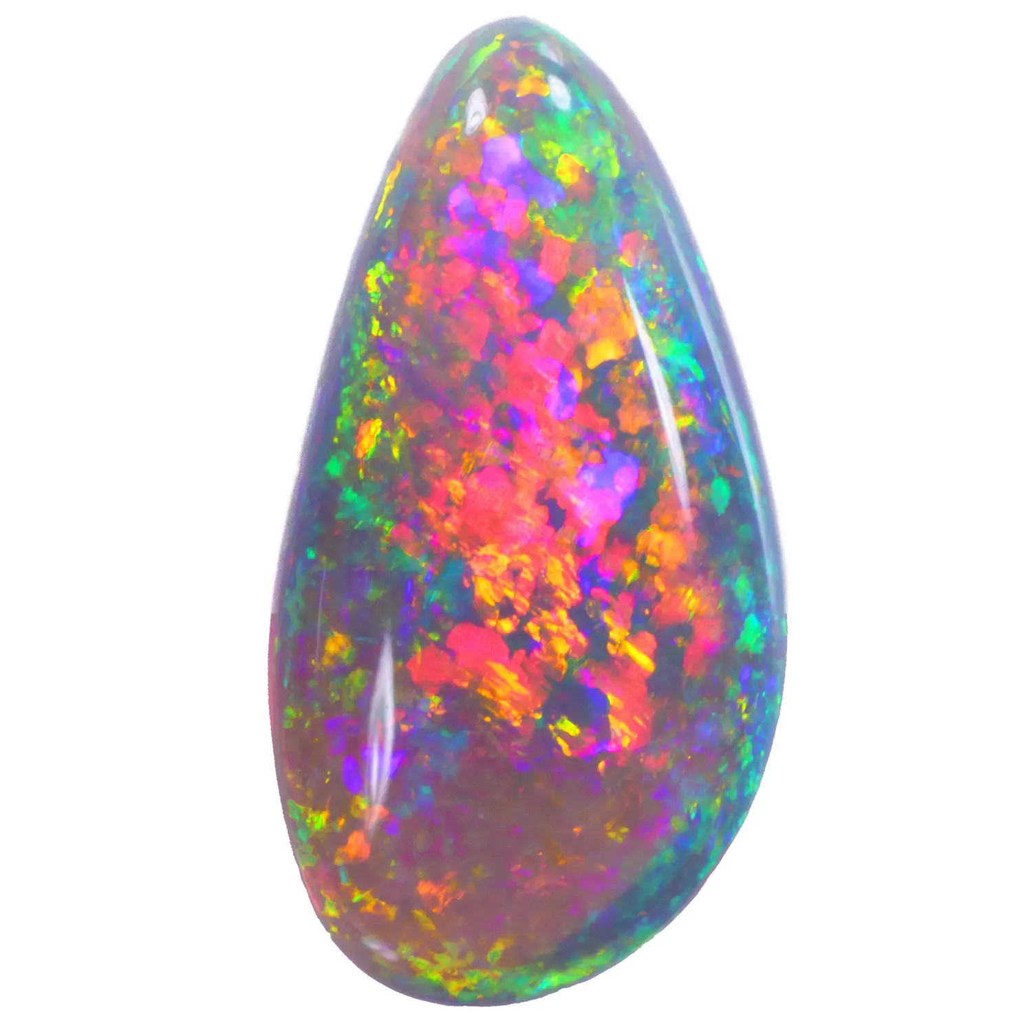 2.12ct Natural Black Crystal Opal Neon Fuchsia Rainbow Fire