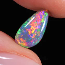 2.12ct Natural Black Crystal Opal Neon Fuchsia Rainbow Fire-hand shot3