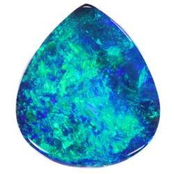 1.46ct Solid Black Opal Pear Green Blue Fire