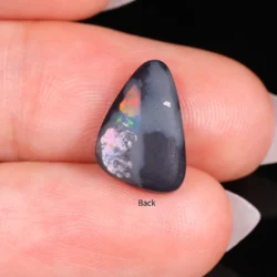 Back view of natural black opal showing natural potch and color bar-xx1873
