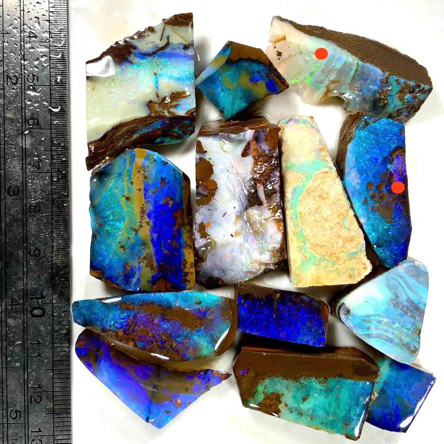 13 Piece Boulder Opal Rubs Parcel