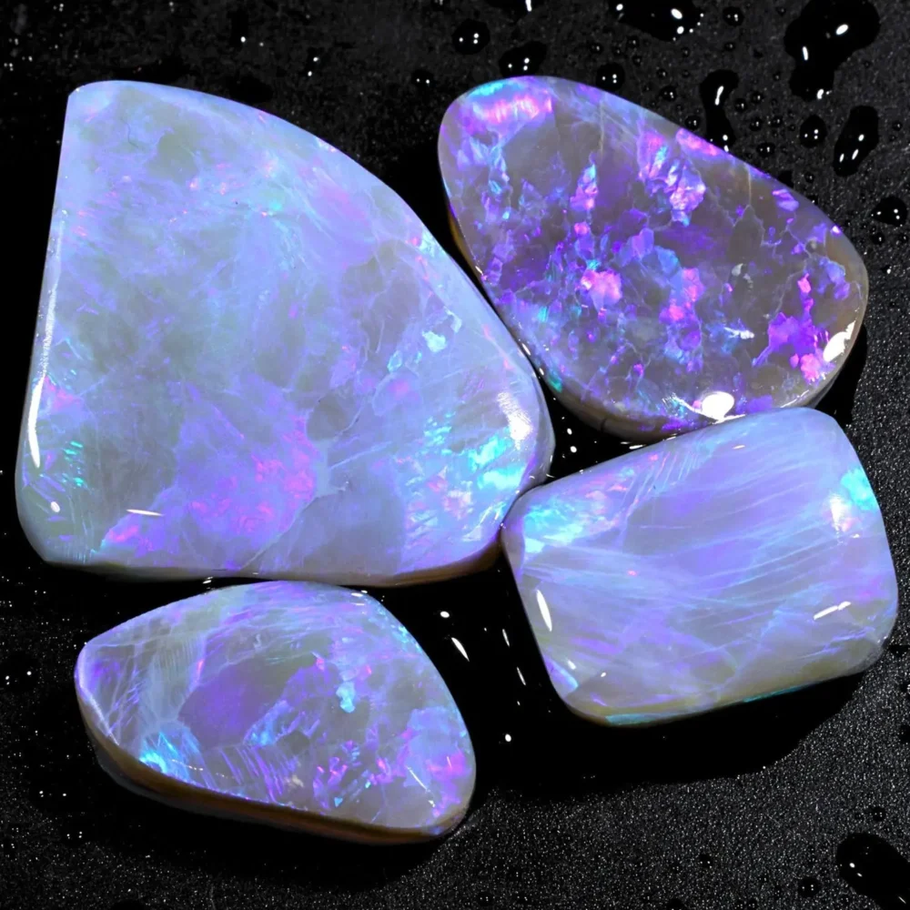 4 Piece Lightning Ridge Dark Opal Rubs Parcel 89 ctw