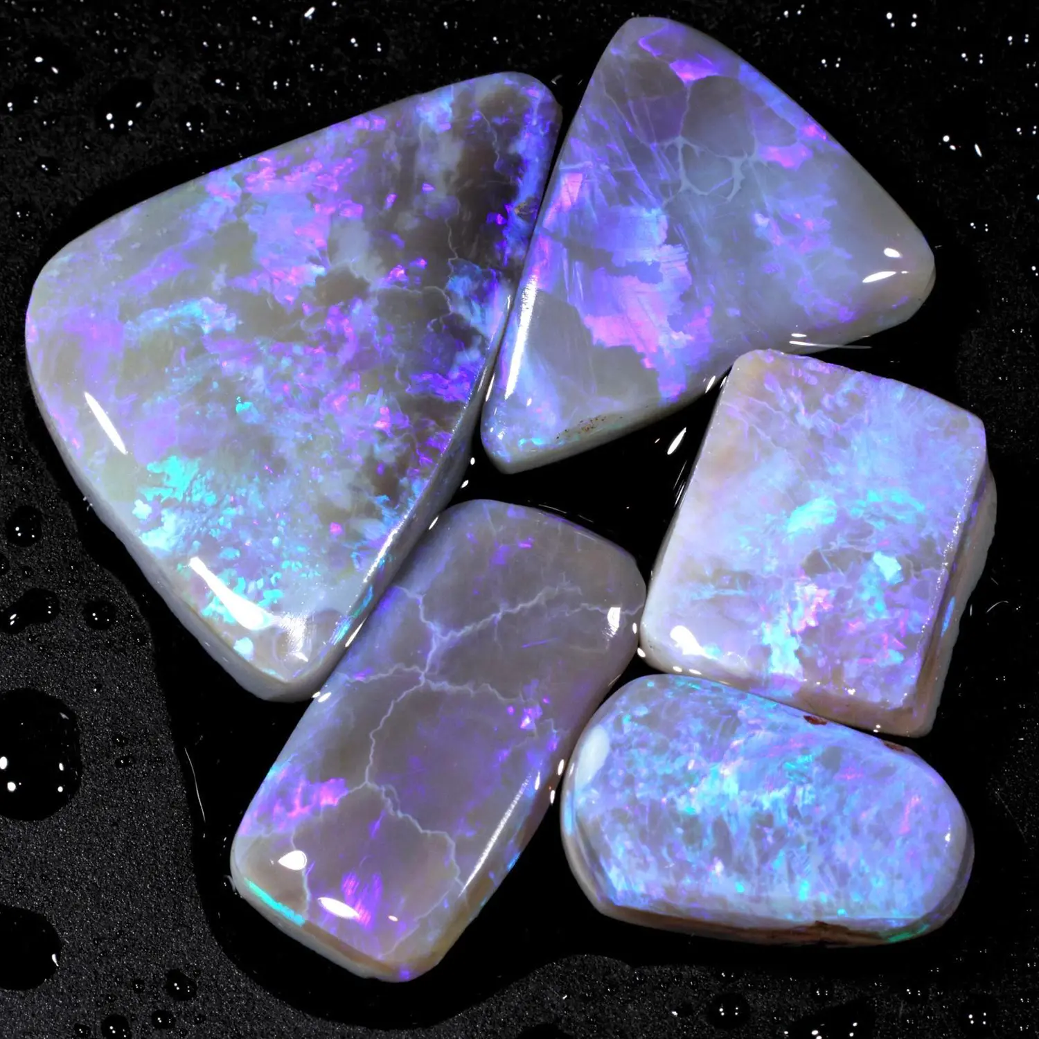 5 Piece Lightning Ridge Dark Opal Rubs Parcel 89 ctw