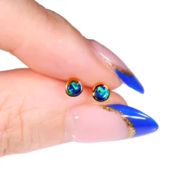 black-opal-yellow-gold-stud-earrings-opal-galaxy