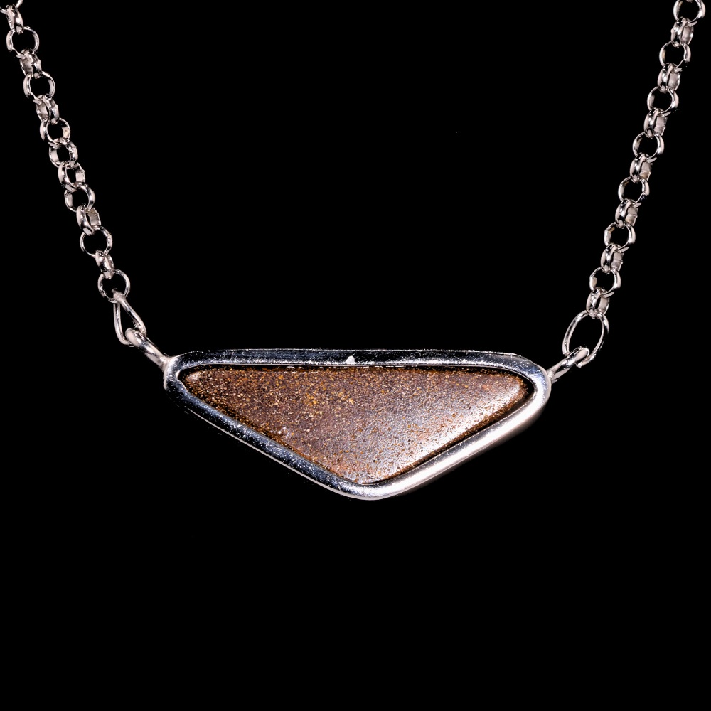 Boulder Opal Pendant Purplish Blue Horizontal Style 25.6ct