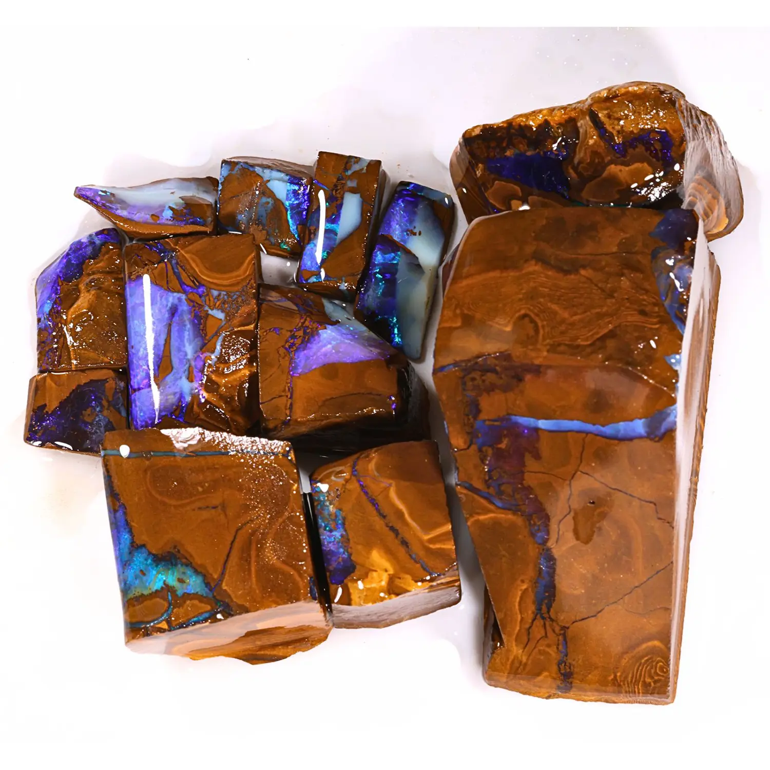 winton boulder opal parcel 220g blue fire matrix natural australian opal pieces