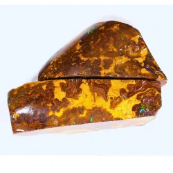Boulder Opal Rubs Rough Parcel 2 Piece 71g Group Shot