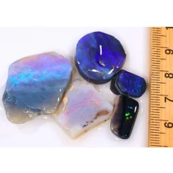 60ct Lightning Ridge opal rubs parcel from Australia showing crystal opal, black opal, and white opal with purple, blue, and pink fire. 100% natural and untreated.