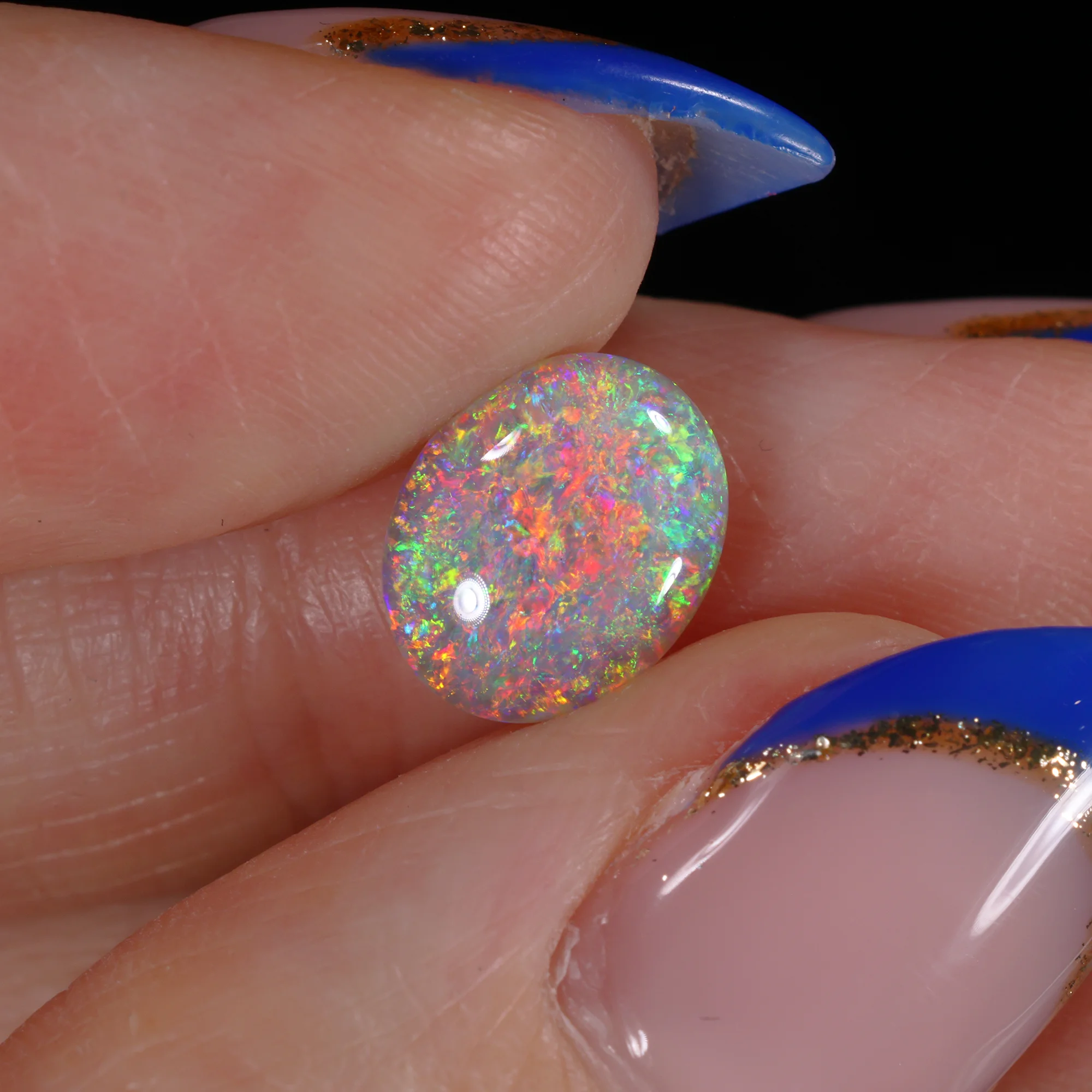 dark opal oval cabochon 1 78ct view two opal galaxy