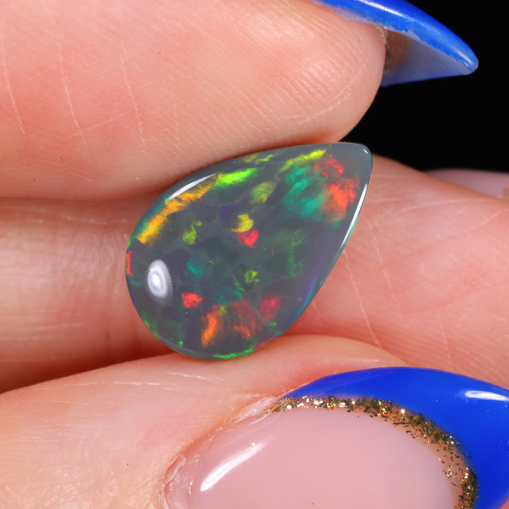 teardrop cabochon black opal 2 99ct opal galaxy