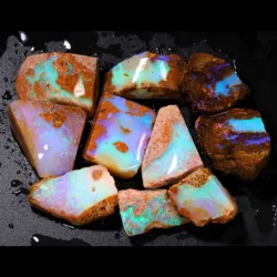 200ct crystal boulder opal rubs rough parcel 10pc RP238 - Group Shot