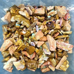 500g crystal boulder opal chips rough parcel RP245 - Group Shot