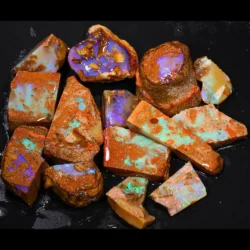 542ct crystal boulder opal rubs rough parcel 15pc RP244 - Group Shot