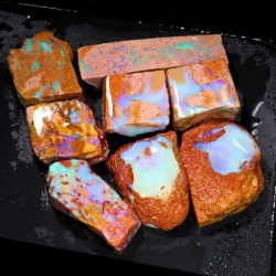 861ct crystal boulder opal rubs rough parcel 8pc RP242 - Group Shot