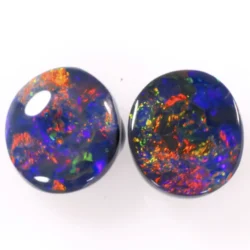 Black Opal Matching Pair 3.17ct Double sided - 2nd video thumbnail