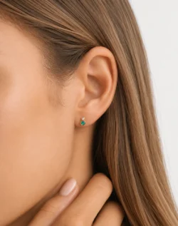 gold opal diamond earrings studs 14k yellow gold opal galaxy