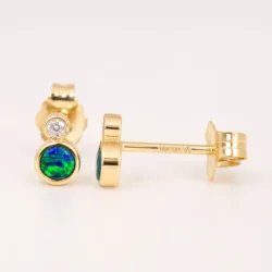 multicolor fire opal diamond earrings bezel opal galaxy