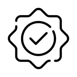 Checkmark badge icon representing trusted opal seller