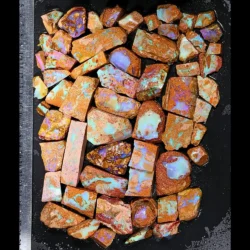 613g crystal boulder opal rubs wholesale parcel winton with ruler opal galaxy RP252