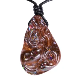 Boulder Opal Pendant Hand Carved 170 ct-NN630a - Front Shot
