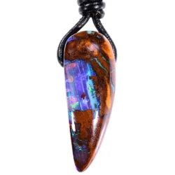Boulder Opal Pendant Tooth Shaped Gem 82 ct-NN635a - Front Shot