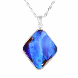 32-4ct-ocean-blue-boulder-opal-pendant-white-background-nn643 - Front Shot