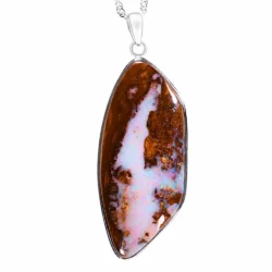 51ct-wood-fossil-boulder-opal-pendant-white-background-nn651 - Front Shot