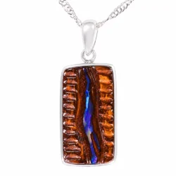 Silver Boulder Opal Pendant Hand Carving 16 ct-nn660-front shot