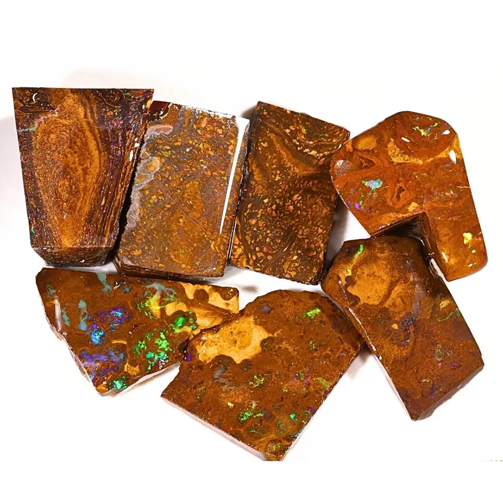 Rainbow Matrix Boulder Opal Rubs 140g Opal Galaxy Parcel View