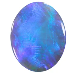 Natural solid black opal 6.87ct from Lightning Ridge polished oval gemstone front view