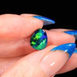 solid australian black opal cabochon pear 2 61ct opal galaxy