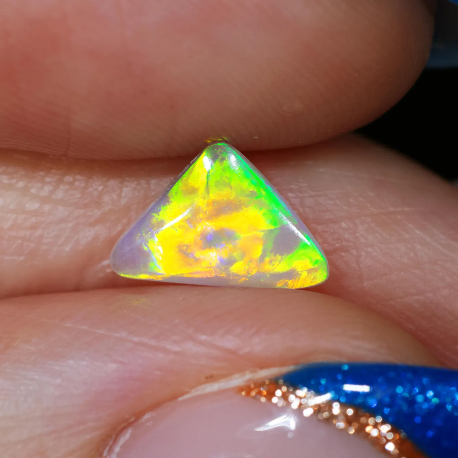 0.40ct Natural Lightning Ridge Crystal Opal Polished Gemstone