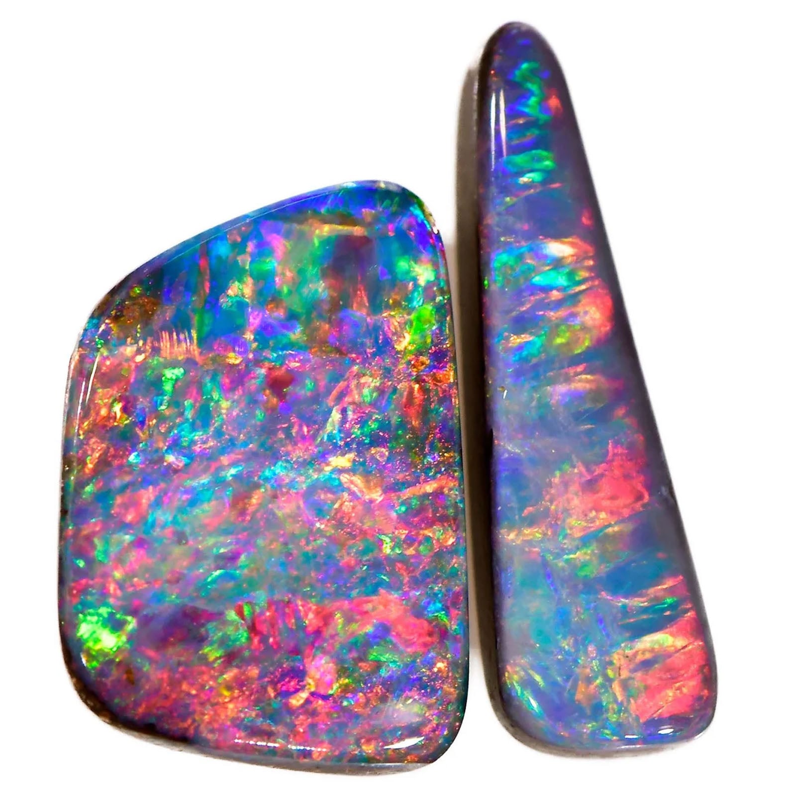 Top Gem Multi Color Fire Boulder Opal Set 3.38 ctw